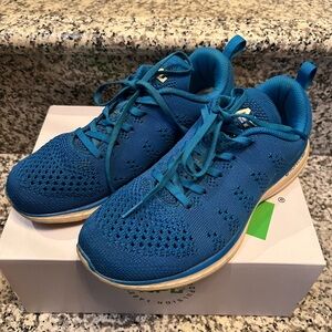 APL Blue Athletic Shoes with Breathable Knit Upper and Curved Sole